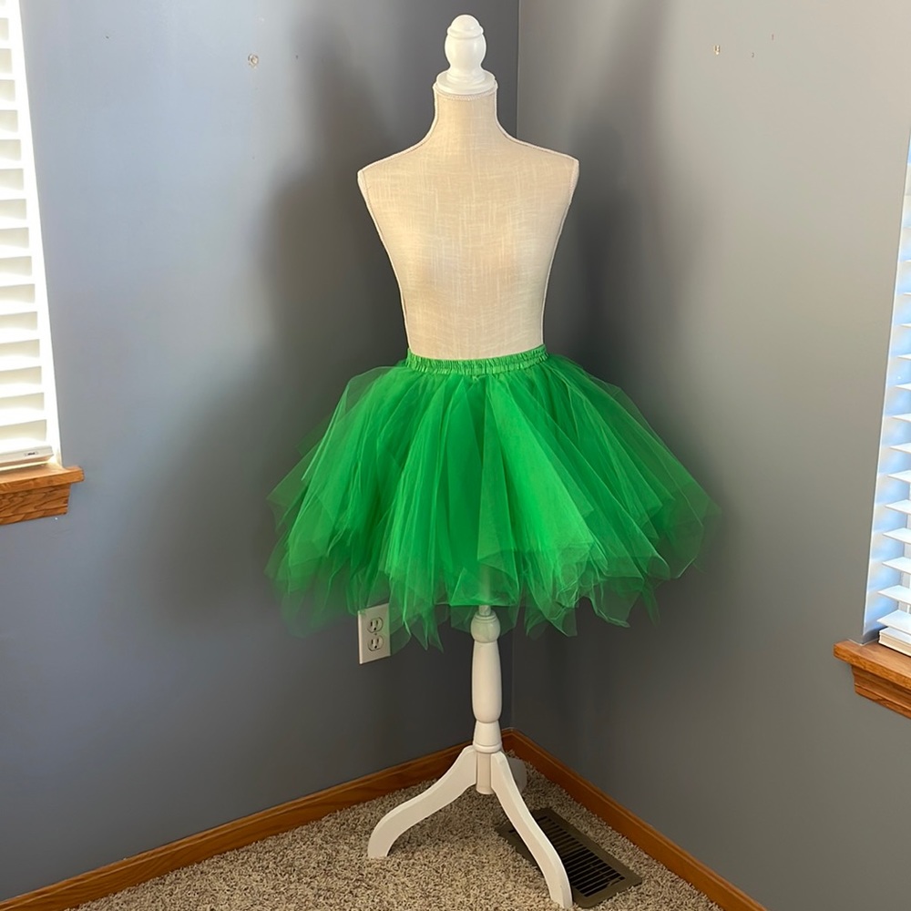 Green tulle skirt